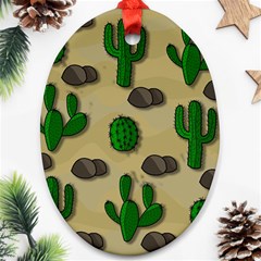 Cactuses Oval Ornament (Two Sides) from ArtsNow.com Front