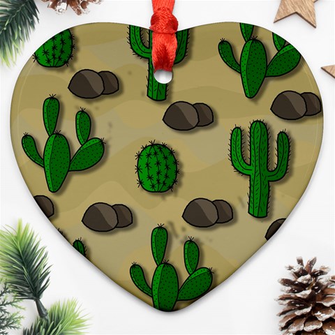 Cactuses Heart Ornament (2 Sides) from ArtsNow.com Front