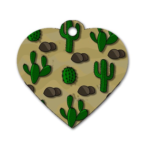 Cactuses Dog Tag Heart (Two Sides) from ArtsNow.com Front