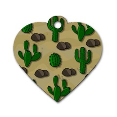 Cactuses Dog Tag Heart (Two Sides) from ArtsNow.com Front