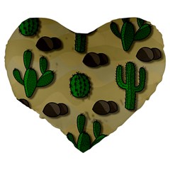 Cactuses Large 19  Premium Heart Shape Cushions from ArtsNow.com Back