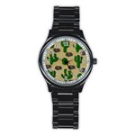 Cactuses Stainless Steel Round Watch