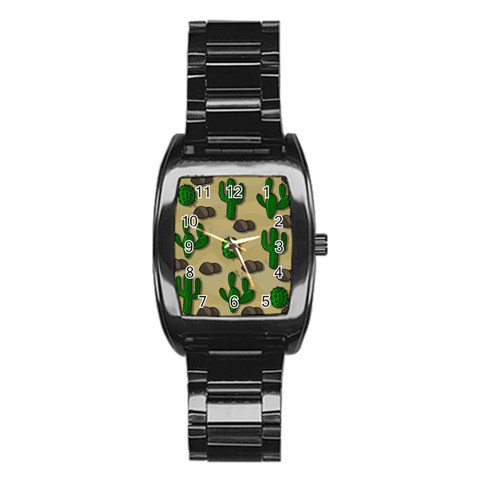 Cactuses Stainless Steel Barrel Watch from ArtsNow.com Front