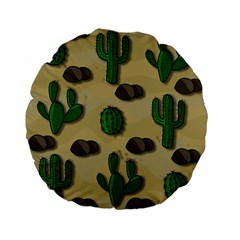 Cactuses Standard 15  Premium Flano Round Cushions from ArtsNow.com Front