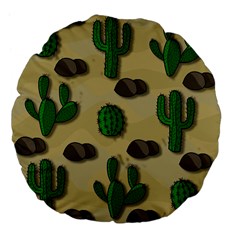 Cactuses Large 18  Premium Flano Round Cushions from ArtsNow.com Front