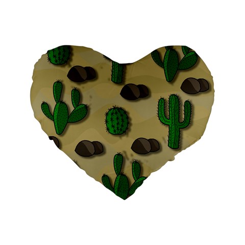 Cactuses Standard 16  Premium Flano Heart Shape Cushions from ArtsNow.com Front