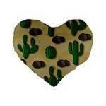 Cactuses Standard 16  Premium Flano Heart Shape Cushions