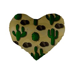 Cactuses Standard 16  Premium Flano Heart Shape Cushions from ArtsNow.com Back