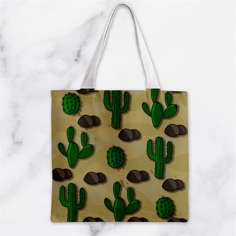 Cactuses Zipper Grocery Tote Bag from ArtsNow.com Front