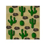 Cactuses Small Satin Scarf (Square)