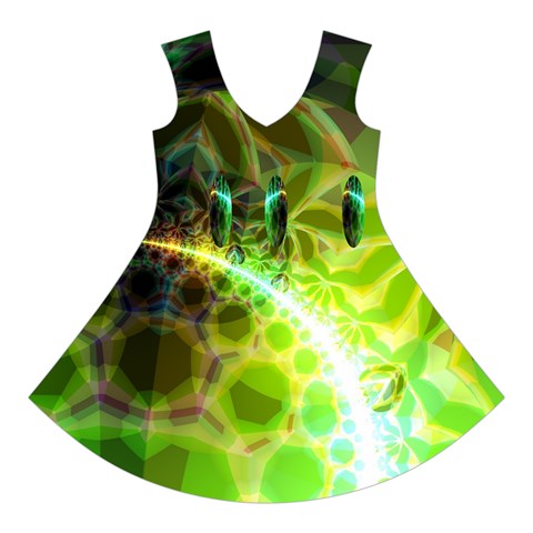 Dawn Of Time, Abstract Lime & Gold Emerge Short Sleeve V Front