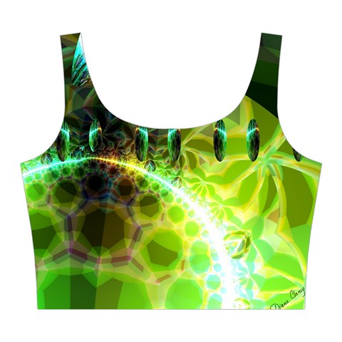 Dawn Of Time, Abstract Lime & Gold Emerge Midi Sleeveless Dress from ArtsNow.com Top Front