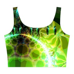 Dawn Of Time, Abstract Lime & Gold Emerge Midi Sleeveless Dress from ArtsNow.com Top Front