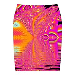 Magenta Boardwalk Carnival, Abstract Ocean Shimmer Midi Wrap Pencil Skirt from ArtsNow.com Back