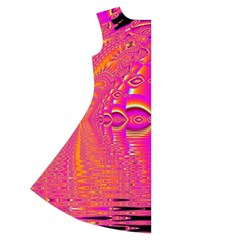 Magenta Boardwalk Carnival, Abstract Ocean Shimmer Short Sleeve V Back Left