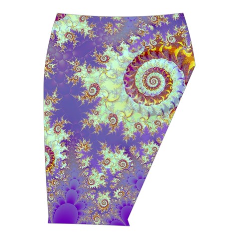 Sea Shell Spiral, Abstract Violet Cyan Stars Midi Wrap Pencil Skirt from ArtsNow.com  Front Right 