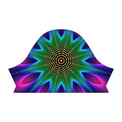 Star Of Leaves, Abstract Magenta Green Forest Short Sleeve V Left Sleeve