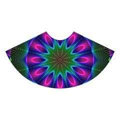 Star Of Leaves, Abstract Magenta Green Forest Midi Sleeveless Dress from ArtsNow.com Skirt Front