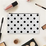 Polka Dots - Black on Pale Gray Cosmetic Bag (M)
