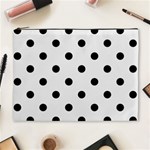 Polka Dots - Black on Pale Gray Cosmetic Bag (XL)