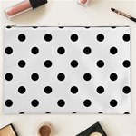 Polka Dots - Black on Pale Gray Cosmetic Bag (XXL)