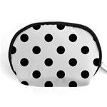Polka Dots - Black on Pale Gray Accessory Pouch (Medium)