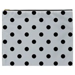 Polka Dots - Black on Gainsboro Gray Cosmetic Bag (XXXL)