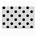 Polka Dots - Black on Gainsboro Gray Postcards 5  x 7  (Pkg of 10)