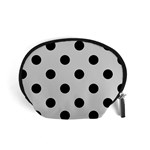 Polka Dots - Black on Light Gray Accessory Pouch (Small)