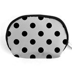 Polka Dots - Black on Light Gray Accessory Pouch (Medium)