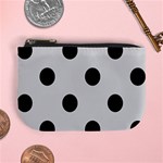 Polka Dots - Black on Light Gray Mini Coin Purse