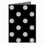 Polka Dots - Silver Gray on Black Greeting Cards (Pkg of 8)