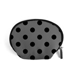 Polka Dots - Black on Gray Accessory Pouch (Small)