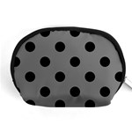 Polka Dots - Black on Gray Accessory Pouch (Medium)