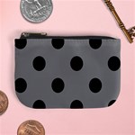 Polka Dots - Black on Gray Mini Coin Purse