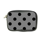 Polka Dots - Black on Gray Coin Purse