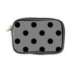 Polka Dots - Black on Gray Coin Purse