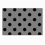 Polka Dots - Black on Gray Postcards 5  x 7  (Pkg of 10)