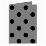 Polka Dots - Black on Gray Greeting Card