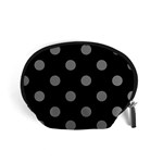 Polka Dots - Gray on Black Accessory Pouch (Small)