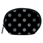 Polka Dots - Gray on Black Accessory Pouch (Medium)