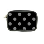 Polka Dots - Gray on Black Coin Purse