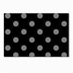 Polka Dots - Gray on Black Postcard 4 x 6  (Pkg of 10)