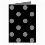 Polka Dots - Gray on Black Greeting Card