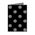 Polka Dots - Gray on Black Mini Greeting Card