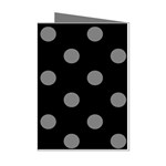 Polka Dots - Gray on Black Mini Greeting Cards (Pkg of 8)