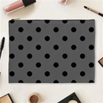 Polka Dots - Black on Dark Gray Cosmetic Bag (XL)