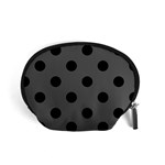 Polka Dots - Black on Dark Gray Accessory Pouch (Small)