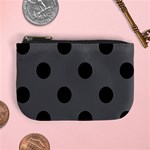 Polka Dots - Black on Dark Gray Mini Coin Purse