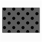 Polka Dots - Black on Dark Gray Postcard 4 x 6  (Pkg of 10)